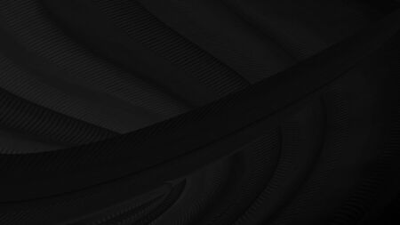 Smooth soft fabric abstract dark curve decorative. Textile modern style black backgroundの写真素材