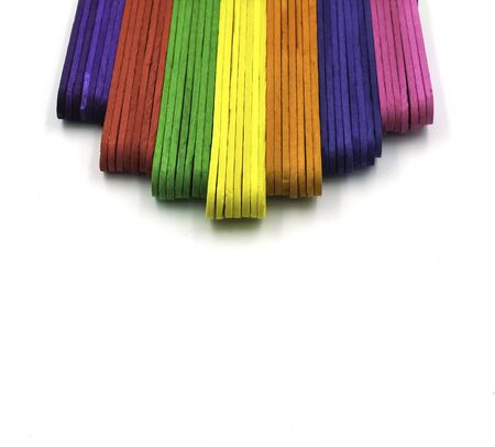 beauty rainbow wooden multi color love LGBT. Copy space for text. wood sticks decoration paintの写真素材