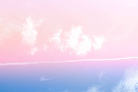 beauty abstract pastel multi color cloudy on blue sky with neon lightの写真素材