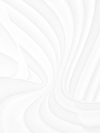white fabric curve layer abstract shape line on white backgroundの写真素材