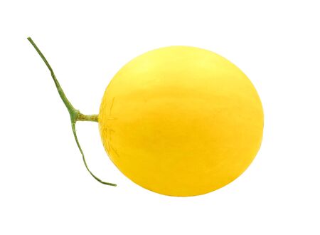 fresh golden melon fruit. Isolated on white backgroundの写真素材