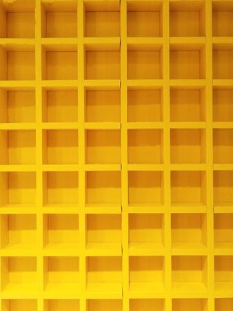 beauty yellow square same pattern block box shelvesの写真素材