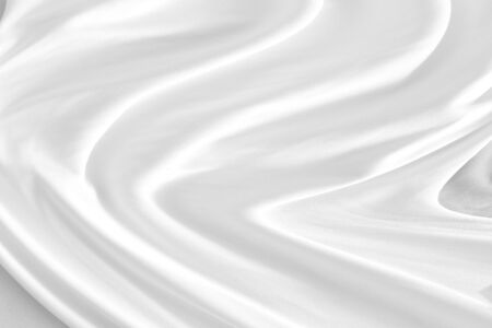 soft white fabric abstract curve white backgroundの写真素材