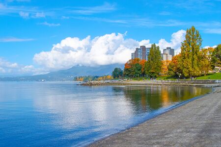 clouds over mountain mirror reflection  on the water sea  in summer holidayの写真素材