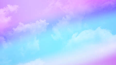 beauty abstract sweet pastel soft purple with fluffy clouds on sky. multi color rainbow image....
