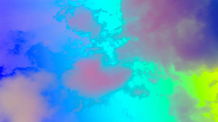 beauty sweet vivid soft blue with fluffy clouds on sky. multi color rainbow image. abstract fantasy...
