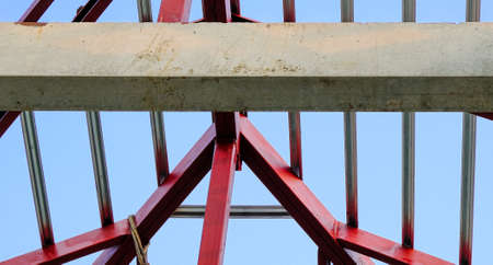 strong concrete beam long square and  roof metal pattern frame structure for building construction...