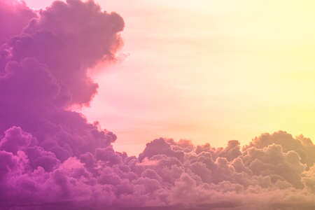 beauty abstract sweet pastel soft purple with fluffy clouds on sky. multi color rainbow image. fantasy growing lightの写真素材