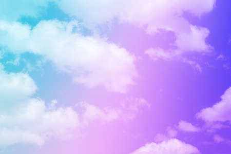 beauty sweet purple blue colorful with fluffy clouds on sky. multi color rainbow image. abstract...