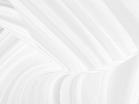 Clean soft white fabric woven abstract smooth curve shape decorative fashion textile backgroundの写真素材