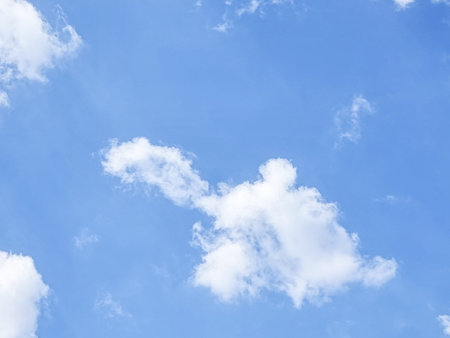 blue sky high abstract turtles shape outdoor group of white clouds background in summer gradient light beauty background. beautiful bright cloud and calm fresh wind airの写真素材