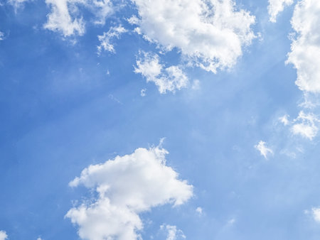 blue sky high shape outdoor group of white abstract clouds background in summer gradient light beauty background. beautiful bright cloud and calm fresh wind airの写真素材