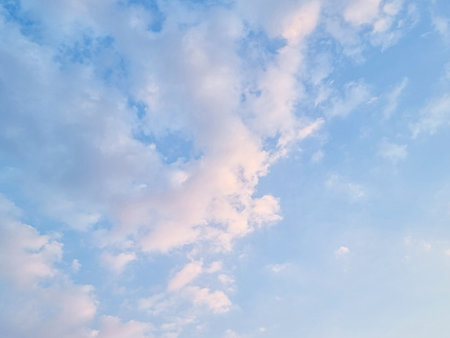 blue sky high shape outdoor group of white clouds background in summer gradient abstract light beauty background. beautiful bright cloud and calm fresh wind airの写真素材