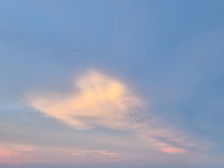 blue sky high outdoor group of white clouds background in summer gradient light abstract beauty background. beautiful bright cloud and calm fresh wind airの写真素材