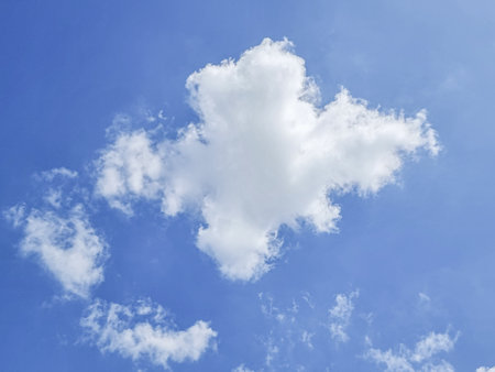 blue sky high shape outdoor group of white clouds abstract background in summer gradient light beauty background. beautiful bright cloud and calm fresh wind airの写真素材