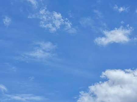 blue sky high shape outdoor group of white abstract clouds background in summer gradient light beauty background. beautiful bright cloud and calm fresh wind airの写真素材