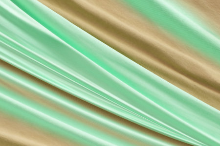 brown and green abstract smooth beauty clean and soft fabric textured.  fashion textile free style shape decorate backgroundの写真素材