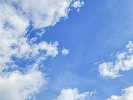blue sky high shape outdoor group of white clouds background in summer abstract gradient light beauty background. beautiful bright cloud and calm fresh wind airの写真素材