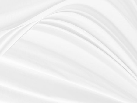 Clean soft white fabric woven abstract smooth curve shape decorative fashion textile backgroundの写真素材