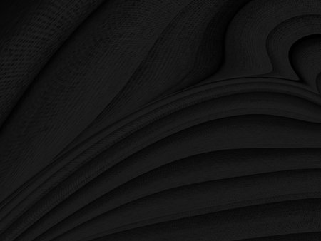 Clean fashion woven beautiful soft fabric abstract smooth curve shape decorative textile black backgroundの写真素材