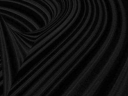 beauty fashion textile soft fabric black abstract. smooth curve shape matrix decorate backgroundの写真素材
