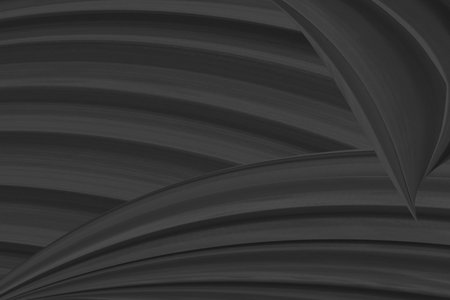 Clean abstract fashion woven beautiful soft fabric smooth curve shape decorative textile black backgroundの写真素材