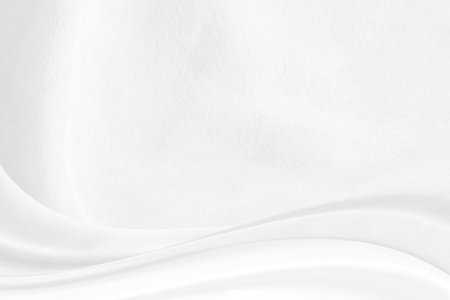 beauty clean and soft fabric white abstract smooth curve shape decorate fashion textile backgroundの写真素材