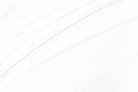 Clean fashion woven beautiful soft fabric abstract smooth curve shape decorative textile white backgroundの写真素材