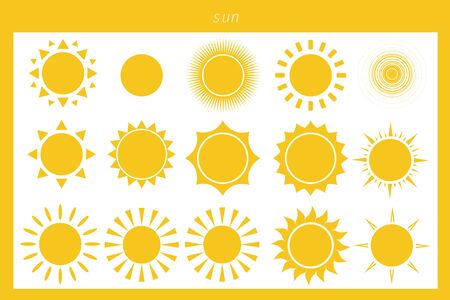 20 yellow sun elementのイラスト素材