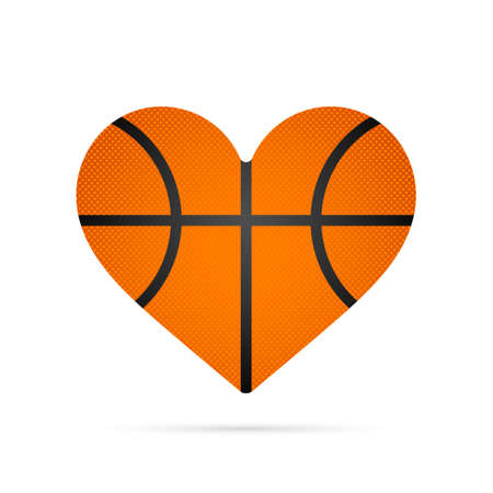 Heart shape Basketball ball vector icon.のイラスト素材