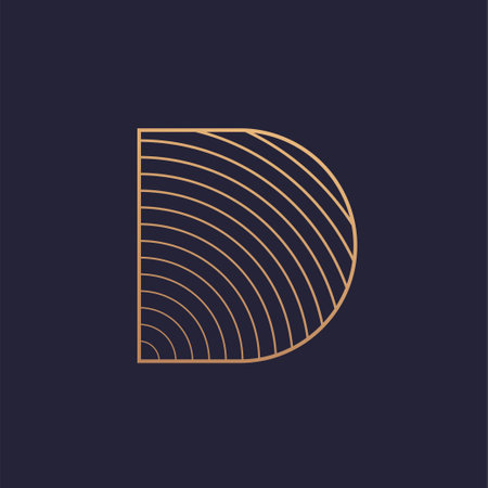 D letter elegant golden mark. Abstract luxury style D initial logo vector template.のイラスト素材