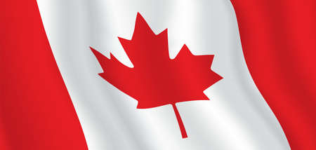 Canada flag horizontal background. Canada flag vector banner with copy space.のイラスト素材