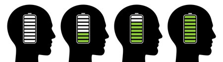 Human power condition levels, concept vector icons set.