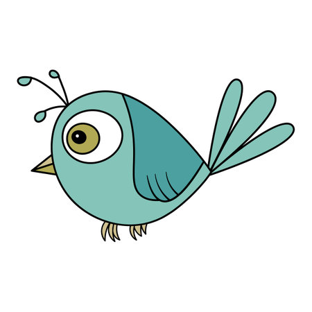 Cute Cartoon Bird Illustration. This is a whimsical vector illustration of a cartoon bird.のイラスト素材