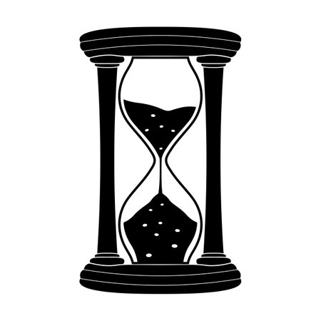 Hourglass Silhouette Vector Illustration. This vector image depicts a classic hourglass in a...