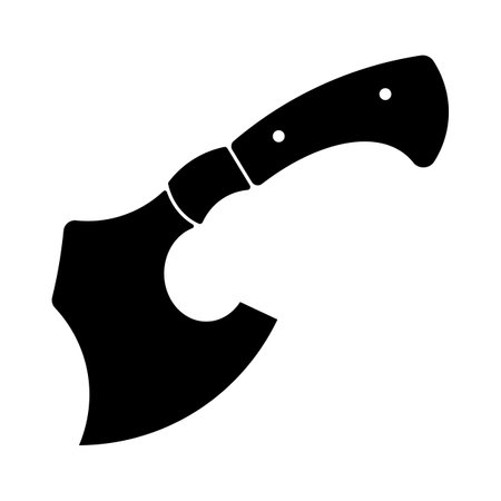 Silhouette of a Tactical Knife Vector Illustration. This vector illustration showcases the silhouette of a tactical knife with a curved blade and ergonomic handle.のイラスト素材