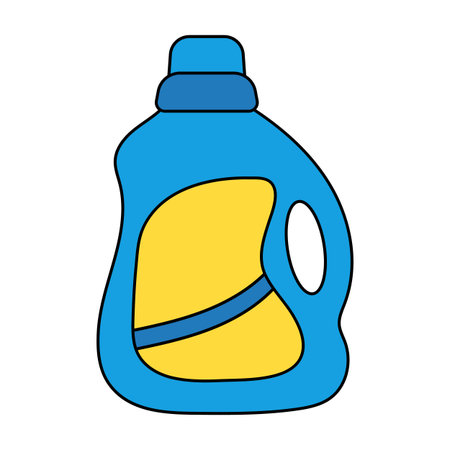 Colorful Laundry Detergent Bottle Vector Illustration. This vibrant vector illustration features a stylized laundry detergent bottle.のイラスト素材