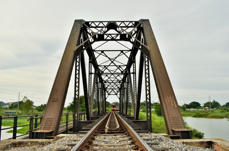 A Train crossing the bridge,Thailandの写真素材