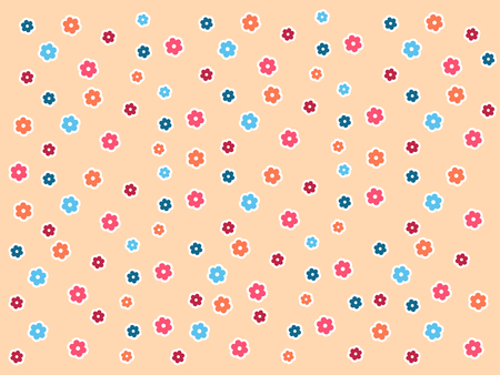 Creamy background with colored flowers bright colorsの写真素材