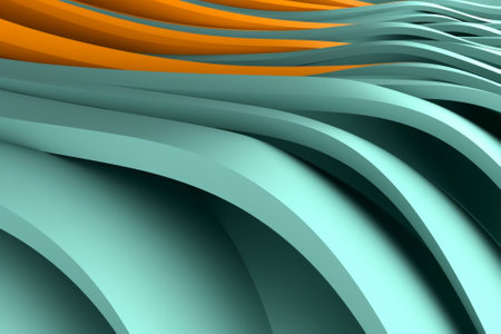 Abstract 3d rendering of wavy surface. Futuristic background design.の写真素材