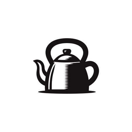 Teapot icon in flat style. Kettle vector illustration on white isolated background. Teapot business concept.のイラスト素材