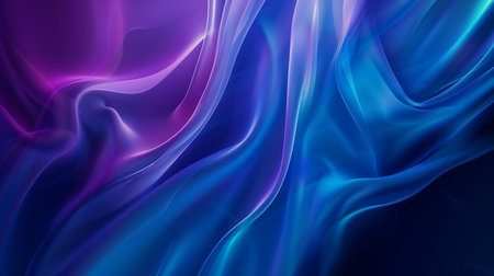 Abstract blue background with smooth lines, 3d rendering, computer generated imageの素材