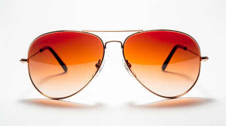 Sunglasses with brown glass isolated on white background, clipping pathの素材