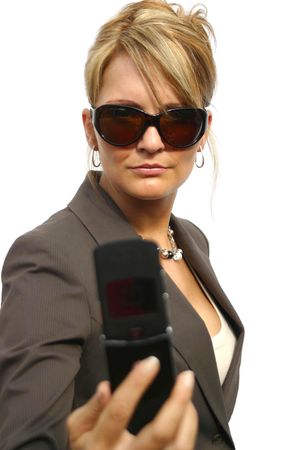 A beautiful Woman with phoneの写真素材