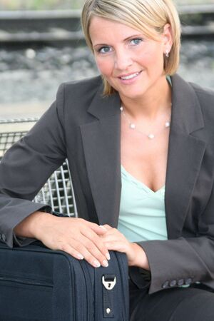 Beautiful young and sexy business Woman on tour.の写真素材