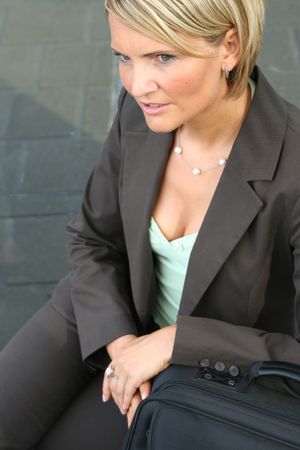 Beautiful young and sexy business Woman on tour.の写真素材