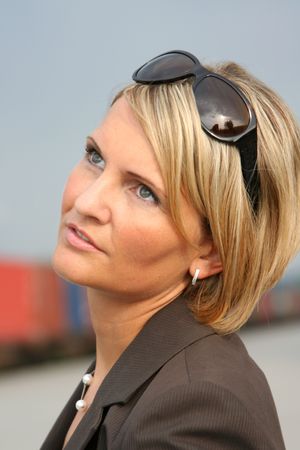 Beautiful young and sexy business Woman on tour.の写真素材