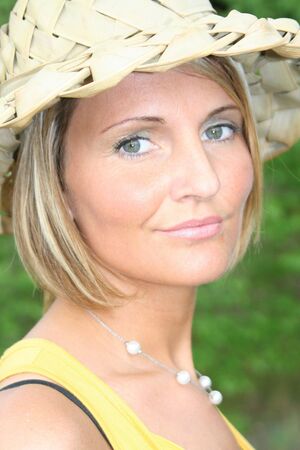 Yellow Summer girl - summer timeの写真素材