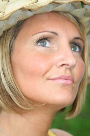 Yellow Summer girl - summer timeの写真素材