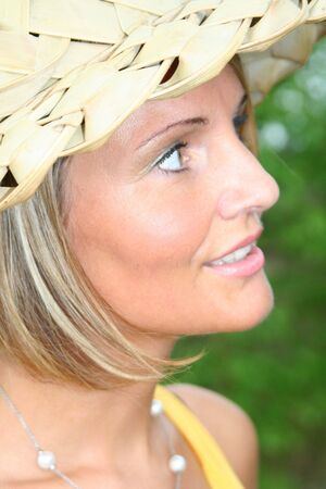 Yellow Summer girl - summer timeの写真素材